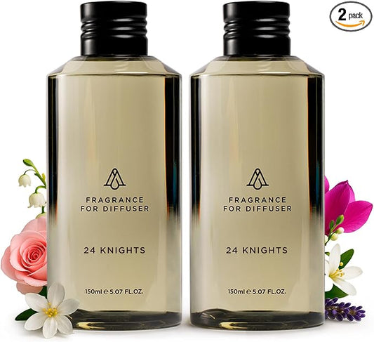 AromaPlan Hotel Scents 24 Knights 5 Fl Oz (2 Pack), Luxury Aroma & Hotel Fragrance Diffuser Oil- Hotel Diffuser Oil for Aromatherapy- USA Made, Bigger Bottle, Bolder Aroma & Longer Lasting