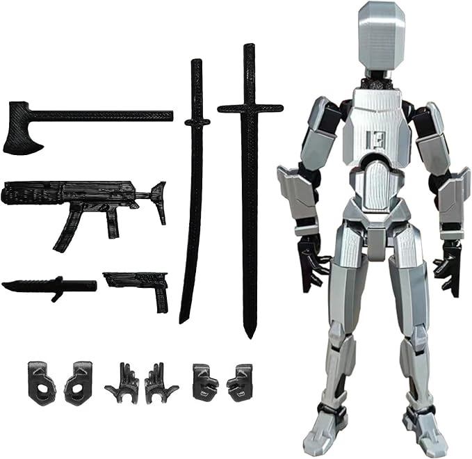 Assembly Completed T13 Action Figure, Titan 13 3D Printed Action Figure, 3D Printed Titan13, Assembled Dummy 13 Lucky 13 Toy Figure