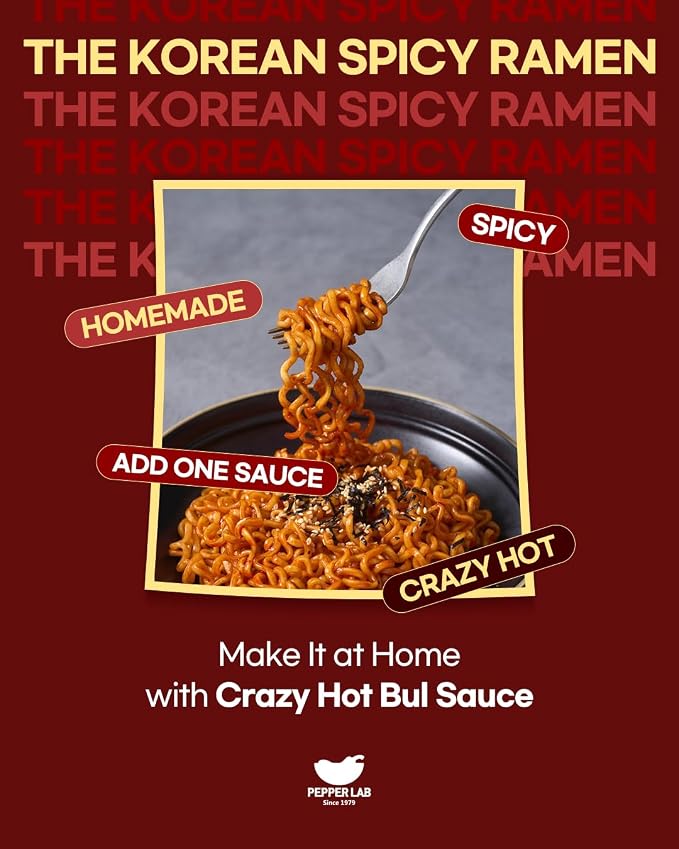 Pepper Lab Korean Spicy BBQ Sauce – Sweet & Spicy Dipping Sauce – Buldak Style Hot Sauce for Meat, Chicken & Noodles (11.64 oz)