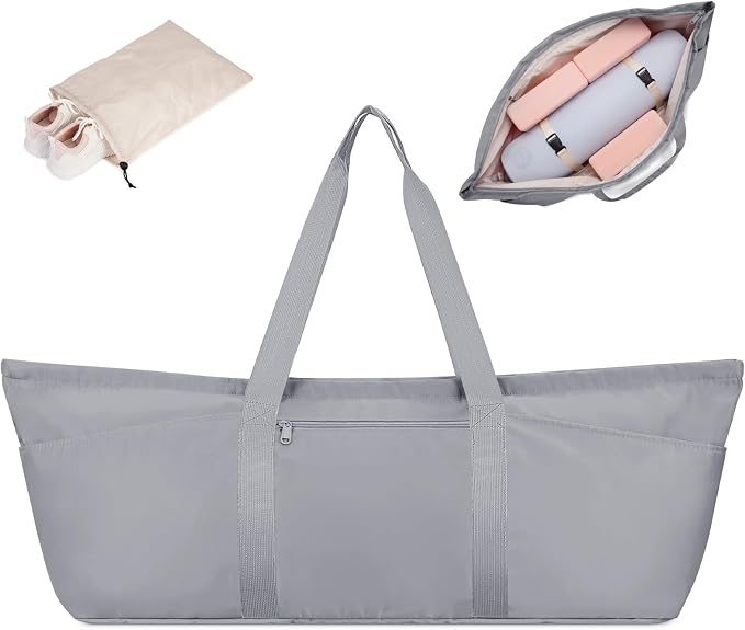 sportsnew Large Yoga Mat Bag with Shoes Compartment and Wet Pocket Ladies Pilates Gym Tote Bag with Yoga Mat Holder Strap for Women Men Workout Carrier Stuff Accessories