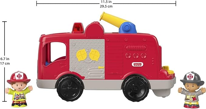 Fisher-Price Little People Toddler Toy Helping Others Fire Truck with Music Lights & Figures for Preschool Pretend Play Kids Ages 1+ Years