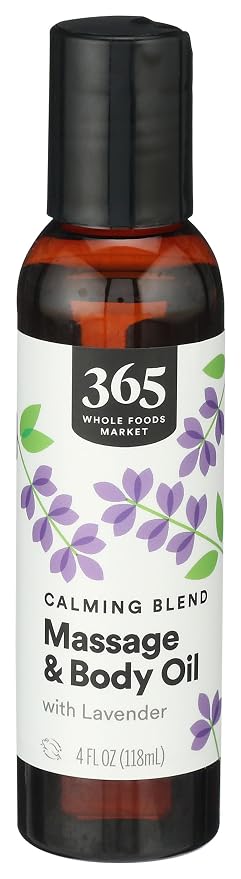 365 by Whole Foods Market, Massage & Body Oil with Lavender, Calming Blend, 4 Fl Oz