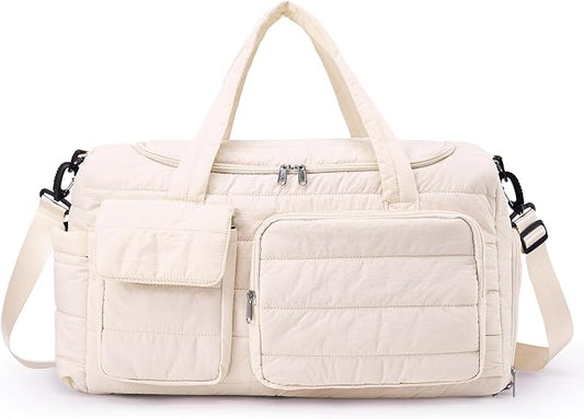 Small Gym Bag for Women, Travel Duffle Bag Carry On Weekender Bag with Shoe Compartment