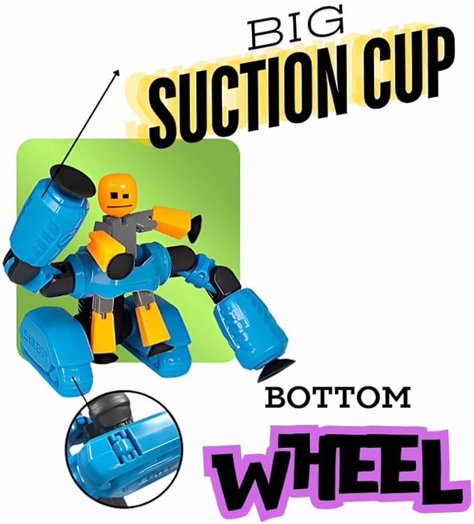 Zing Stikbot Megabots - Blue (Avalanche) Stikbot Poseable Collectible Stop Motion Action Figures and Mega Vehicles