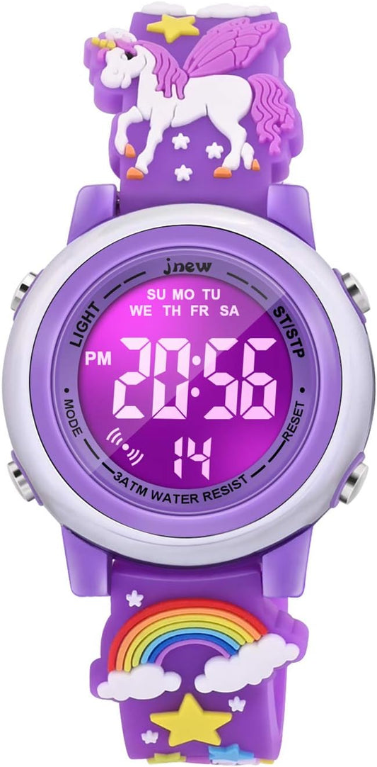 3D Cartoon Waterproof Watches for Girls with Alarm - Best Toys Gifts for Girls Age 3-12