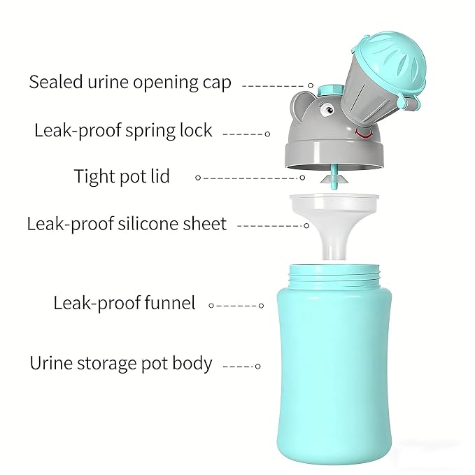 Portable Toddler Urinal for Boys 10oz-Travel Potty with Leak-Proof Design for Car, Road Trip, Camping & Emergency | Easy to Clean Pee Bottle for Kids, Little Boys Potty Training Urinal