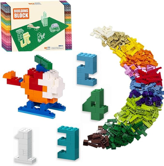 1200 Pieces Bulk Classic Building Blocks Set, Compatible with Major Brands, Basic Building Bricks Box Multiple Colors and Shapes Available