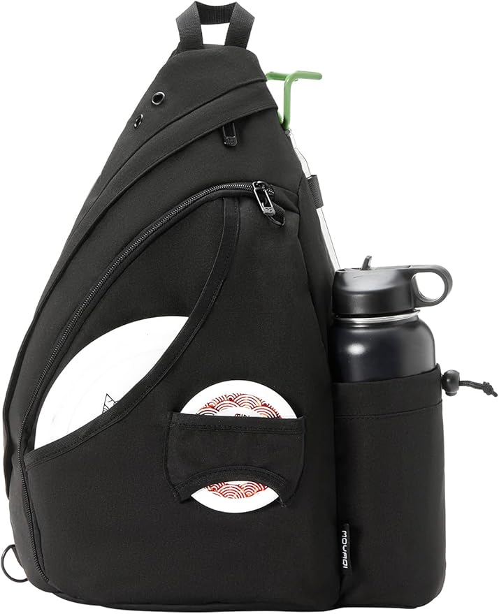 MOYAQI Disc Golf Bag with Retriever Holder and Storage Pockets, Disc Golf Backpack with 8-10 Disc Capacity, Padded Adjustable Strap and Back Panel, Lightweight and Durable