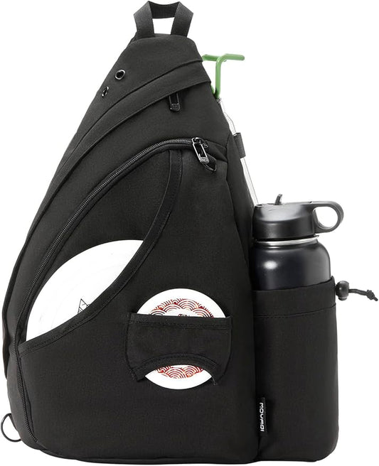 MOYAQI Disc Golf Bag with Retriever Holder and Storage Pockets, Disc Golf Backpack with 8-10 Disc Capacity, Padded Adjustable Strap and Back Panel, Lightweight and Durable