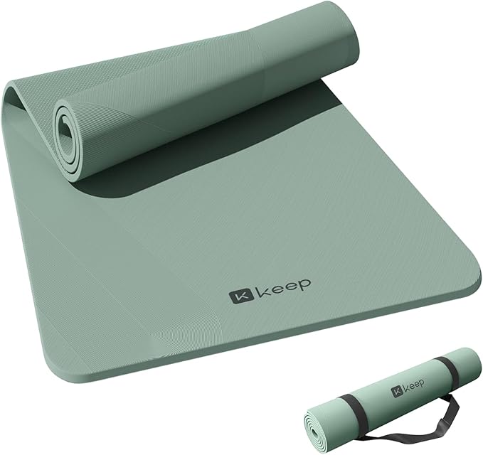 KEEP Extra Wide Yoga Mat, 7mm Thick 72" x 32" Exercise Mat | 7mm thick Extra wide yoga mat with carry strap for home workout, yoga, exercise and Pilates