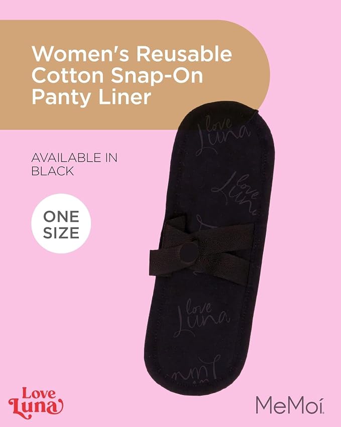 MeMoi Love Luna Women's Love Luna Reusable Cotton Snap-On Panty Liner