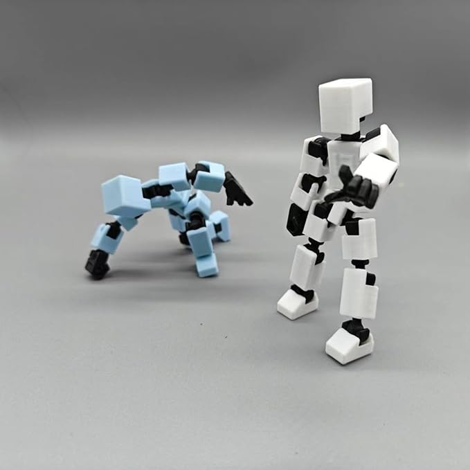 Mini 13 Action Figure, 3D Printed Fully Articulated Robot, Dummy 13, Easy 13, Stop Motion Animation Gift (3 Pack - A)