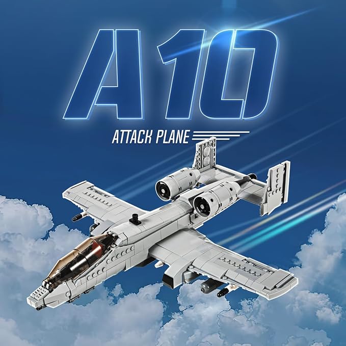 DAHONPA A10 Warthog Attack Plane Military Series Building Bricks Set (900 Pcs) Air-Force Fighter Build Blocks Toy, Gift for Adult