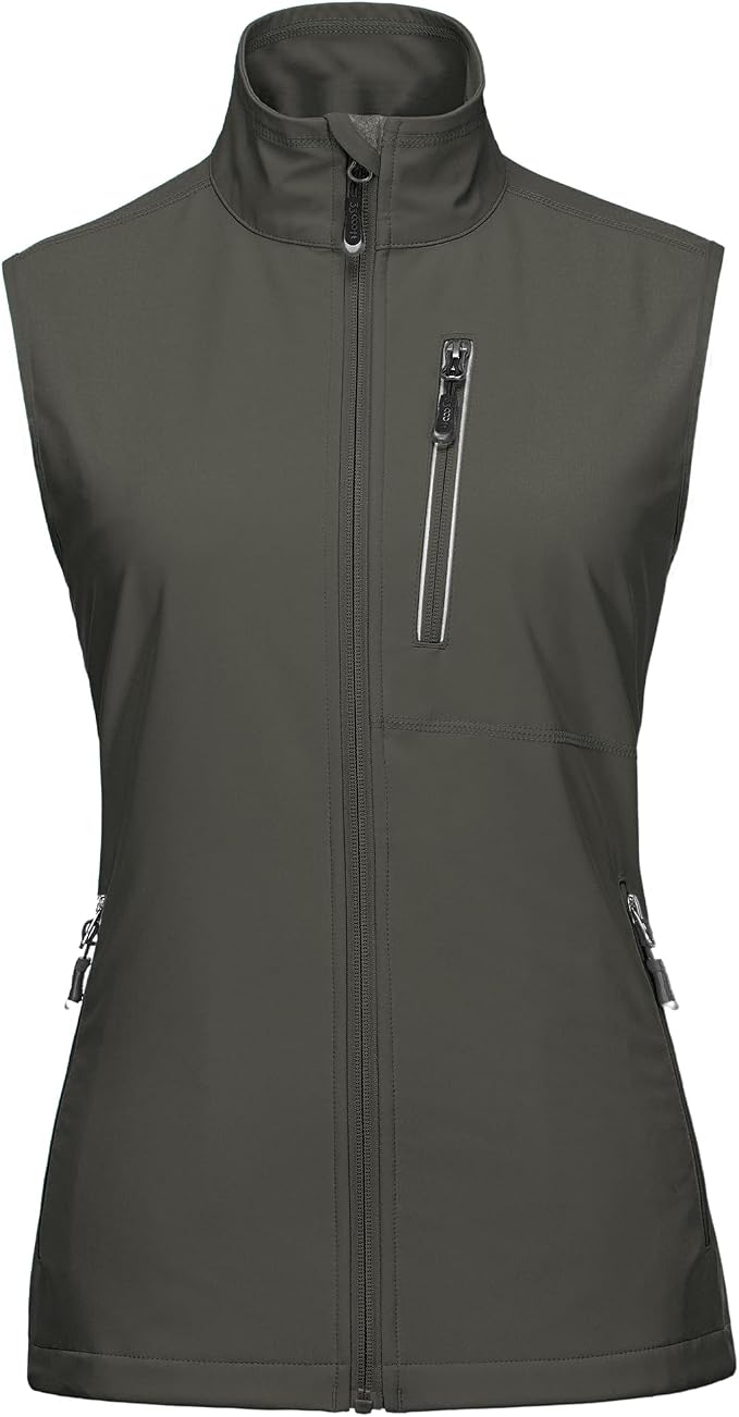 33,000ft Women's Lightweight Running Vest Outerwear with Pockets, Windproof Sleeveless Jacket for Golf Hiking Travel