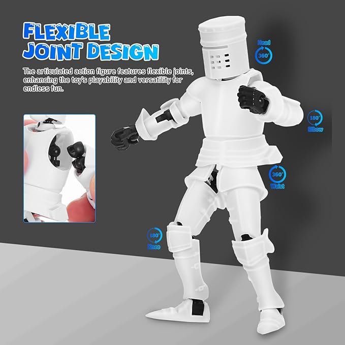 Toyvian 1set Articulated Medieval Knight Action Figure Accessories Poseable Robot Toy for Creative Play Includes Dual Helmets and Hand Styles Desktop Ornament and Shelf Decoration