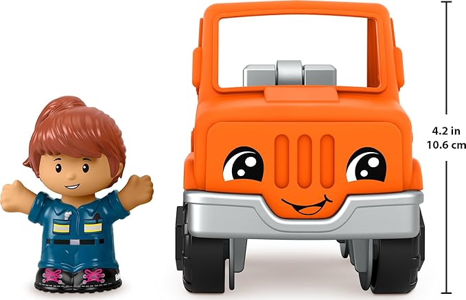 Fisher-Price Little People Toddler Toy Help and Go Tow Truck and Figure for Pretend Play Kids Ages 1+ Years