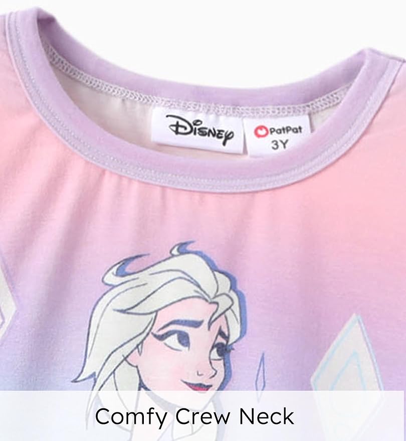 Disney Frozen Elsa Stitch Princess Minnie Mouse Toddler Girl Dresses 2 Pack Ruffle Long Sleeve Dress Set (3 Months - 6 Years)