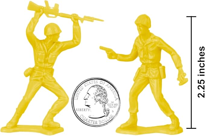 TimMee Plastic Army Men - Yellow 48pc Toy Soldier Figures - Made in USA