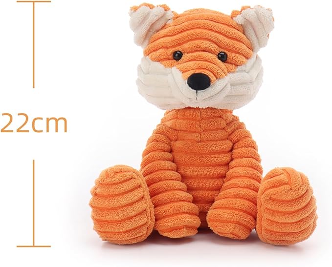 Apricot Lamb Toys Plush Corduroy Fox Stuffed Animal Soft Cuddly Perfect for Child (Corduroy Fox,8.5 Inches)