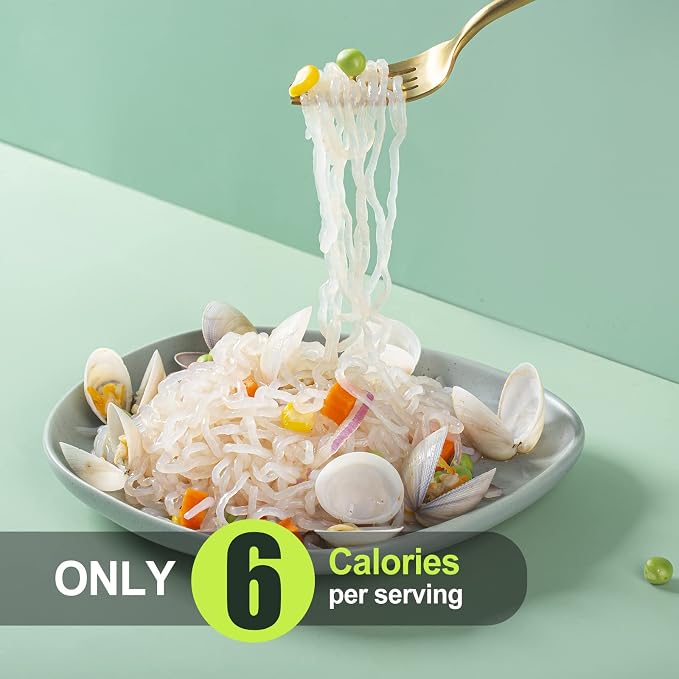 Hethstia Konjac Shirataki Spaghetti Noodles, 6 Pack Ready to Eat Pasta | Keto Friendly, Gluten Free, Vegan, Sugar Free, Non Gmo, Zero Fat, Paleo Friendly, Quick Meal Option, Healthy Pantry Staple