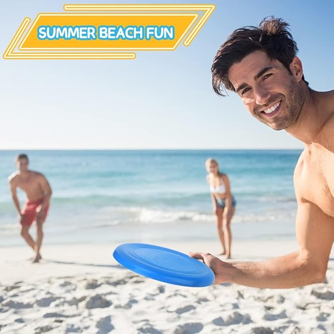 Jumbo 8" Flying Disc Toys for Kids Adults, 8 Pack Flying Saucer Sport Yard Disc Toy for Outdoor Beach Accessories Backyard Lawn Park, Sturdy ABS Sports Toy for Boys Girls