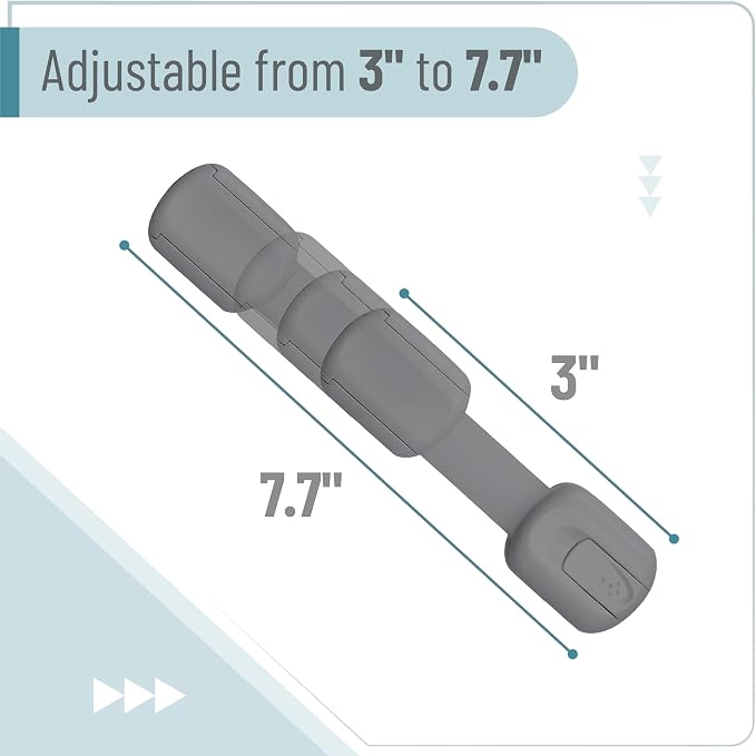 Bates- Child Safety Strap Locks, 12 Pack, Gray, Baby Cabinet Locks with Adjustable Strap Length