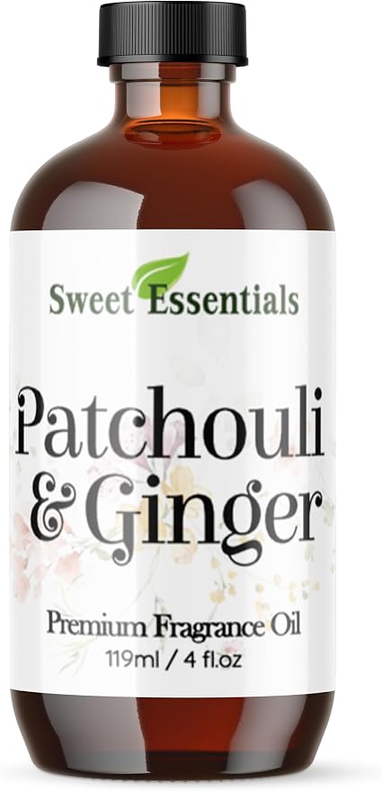 Patchouli & Ginger, 4oz Premium Fragrance Oil, Aromatherapy, Diffuser, Crafts, Soap, Home Scents, Bath & Body, DIY Parfum and Much More. Versatile & Long-Lasting by Sweet Essentials
