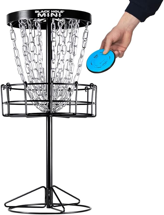 MVP Disc Sports Black Hole Mini 24-Chain Disc Golf Basket Target (26.5" Tall Mini Basket)