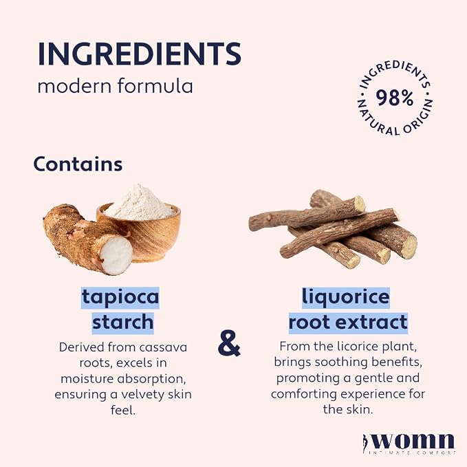 womn Liquid Body Powder for Women, Sweat, Chafing & Odor Relief 1.7 fl oz | Talc-free cream-to-powder formula. Absorbs moisture, helps reduce friction & odor. For groin, underboob & inner thighs.