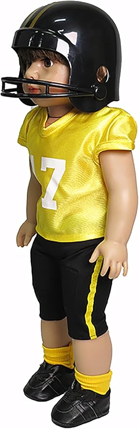 Yellow and Black Football Outfit 6pc for 18-Inch Dolls | Premium Quality & Trendy Design | Dolls Clothes