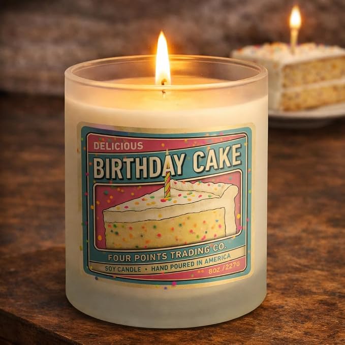Birthday Cake 8 Oz Scented Soy Aromatherapy Candle w/Jar | Aromatherapy