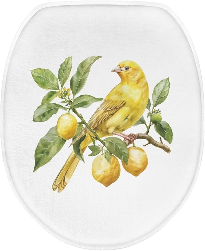 Hummingbird Toilet Seat Cover, Flannel Soft Bathroom Accessories Toilet Lid Cover, Machine Washable Reusable Toilet Seat Cover