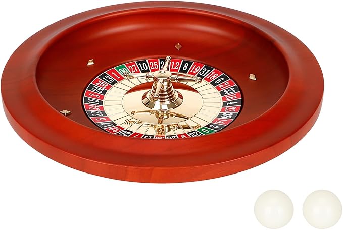 Wooden Roulette Wheel, 11 inch Solid Wood Casino Roulette Wheels for Adults, Professional Roulette Board for Home Game Night Party