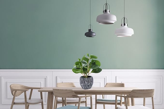 AlphaAcc Fake Faux Fiddle Leaf Fig Cement Planter Housewarming Desk Decor | Real looking and touching evergreen fiddle leaf fig with black cement planter ideal housewarming office desk home decor
