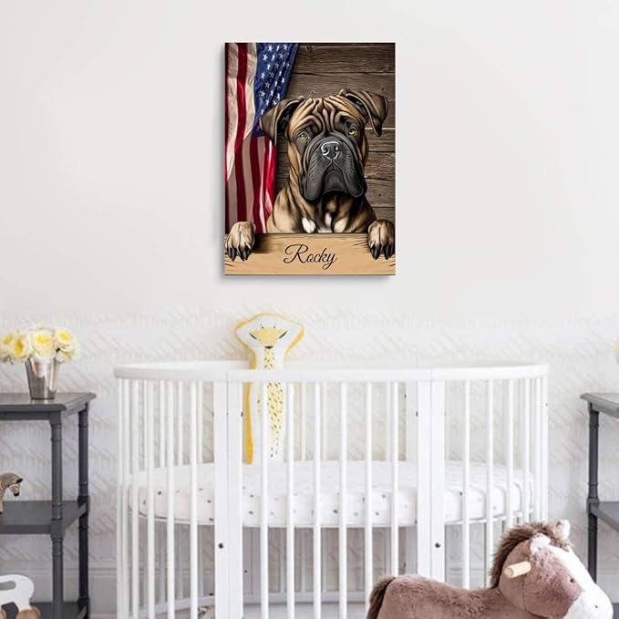 Custom Wooden Jigsaw Puzzles with Your Dog's Name on Presa Canario Art Print - 300 500 1000PCS Puzzles Game and Home Wall Decor