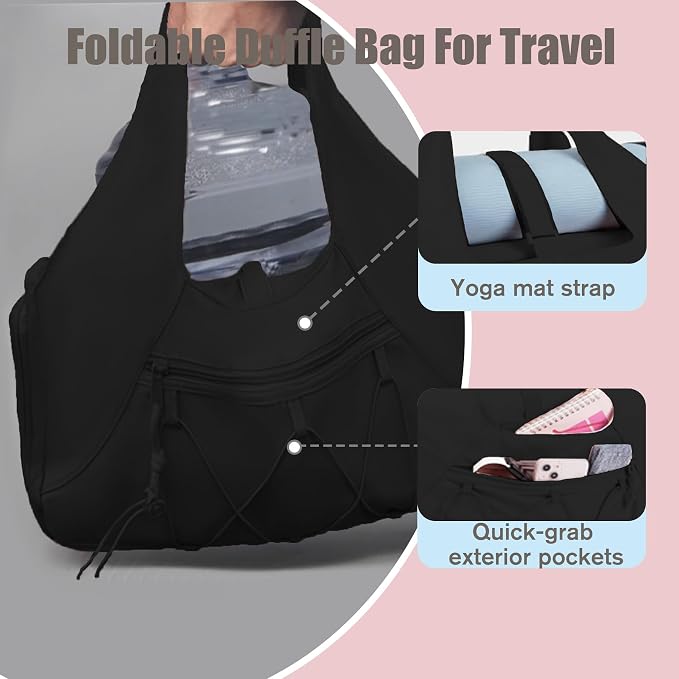 Gym Bag for Women & Men Duffle Bag with Shoes Compartment and Wet Compartment - Ideal for Travel, Gym, Sports, Duffel, Weekender, Dance