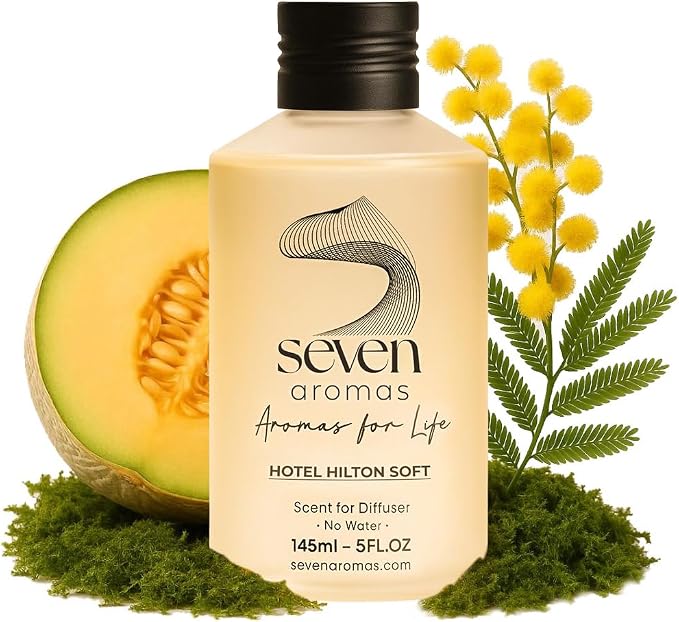 SevenAromas Hotel Hilton Soft | 145ml 5oz Hotel Scent Diffuser Oil | Floral Fruity | Peach, Tuberose & Sandalwood | Luxury Aromatherapy