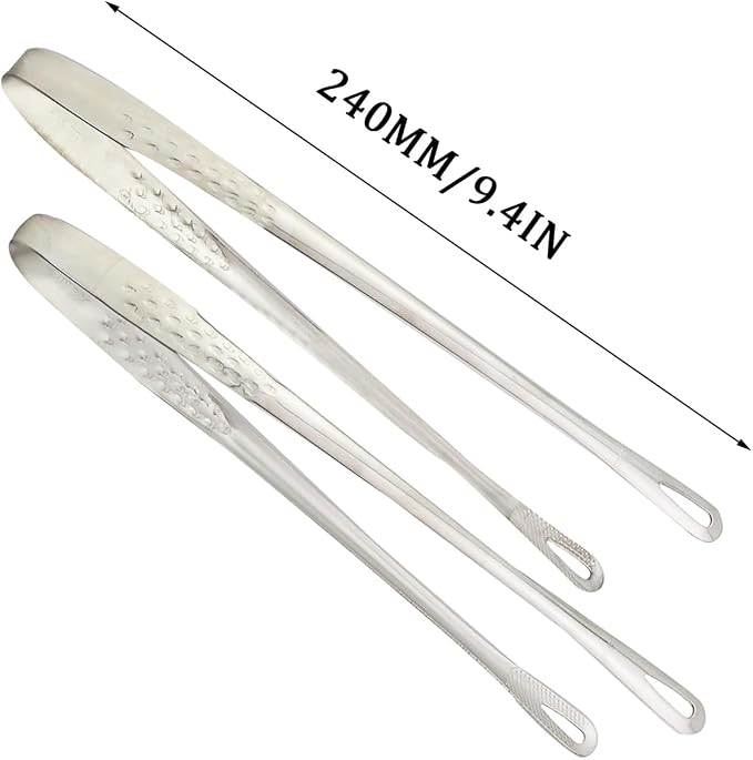 2PCS Korean Japanese Grill Frying Steak Tongs BBQ Kitchen Food Tweezers Stainless Steel Cooking Tools Portioning Tong For Salad Fish Buffet Meat Holders