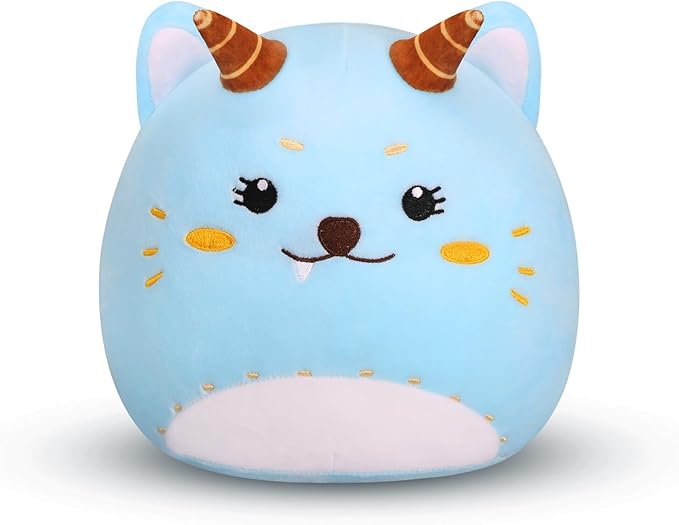 Kids Plush Pillow Soft Toys Cute Cat Plush Doll Gift for 3 to 12 Years Old Boys and Girls Children Stuffed Animal Toys for Room Living Room Decoration Cat Plushies Kid 10in Blue
