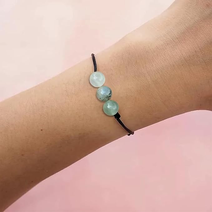 Healing Crystal Keychain Bracelet Set Healing Stones Anxiety Relief Natural Crystal Keychain for Women