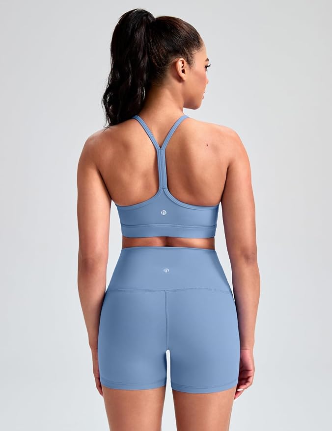 HeyNuts to Freest Womens Y Back Sports Bra, Spaghetti Strap Racerback Low Impact Workout Yoga Tops Padded A-C Cups *Updated