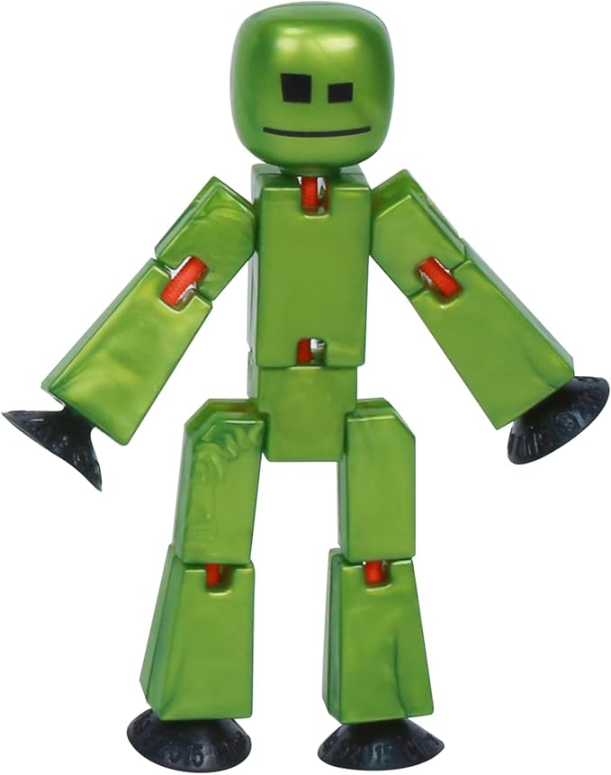 Zing StikBot Single Pack - Includes 1 StikBot - Collectible Action Figures and Accessories, Stop Motion Animation, Ages 4 and Up (Metal Olive)