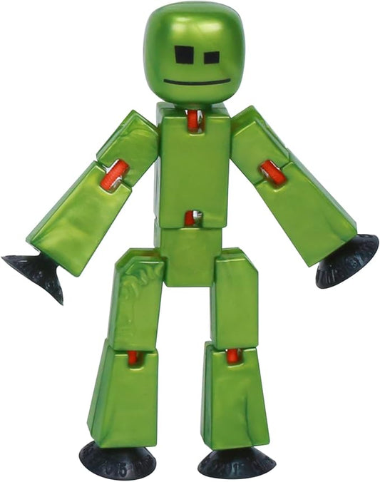 Zing StikBot Single Pack - Includes 1 StikBot - Collectible Action Figures and Accessories, Stop Motion Animation, Ages 4 and Up (Metal Olive)