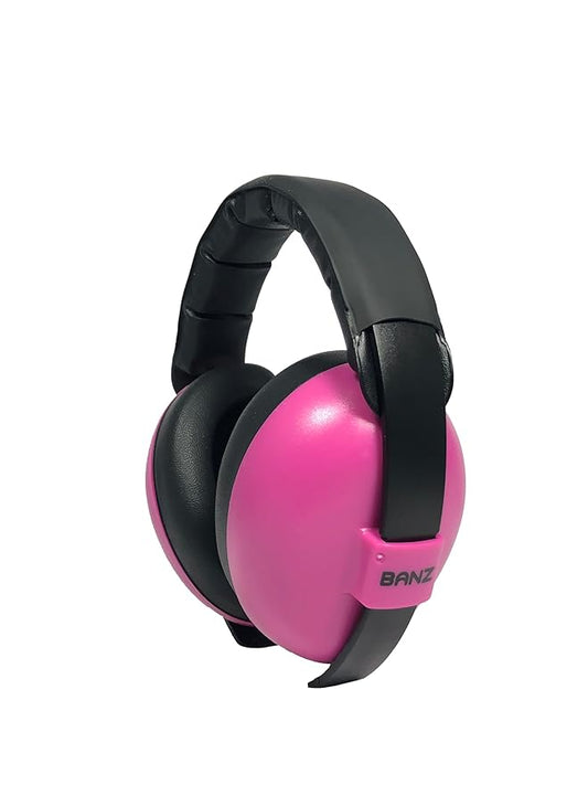 BANZ Baby Earmuffs – Noise Cancelling Headphones for Infant & Toddler Hearing Protection, Baby Ear Muffs Noise Protection, ANSI Certified, Ages 0–2 Years, Adjustable - Magenta