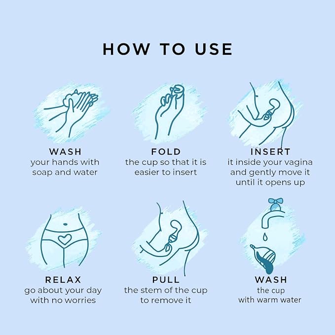 SHORDY Menstrual Cups - Small Reusable Period Cup for Teens & Women (Blue) | 100% medical grade silicone Copa menstrual, Light Flow, Wear up to 12 hr with comfort, Pads Disc & tampon alternative
