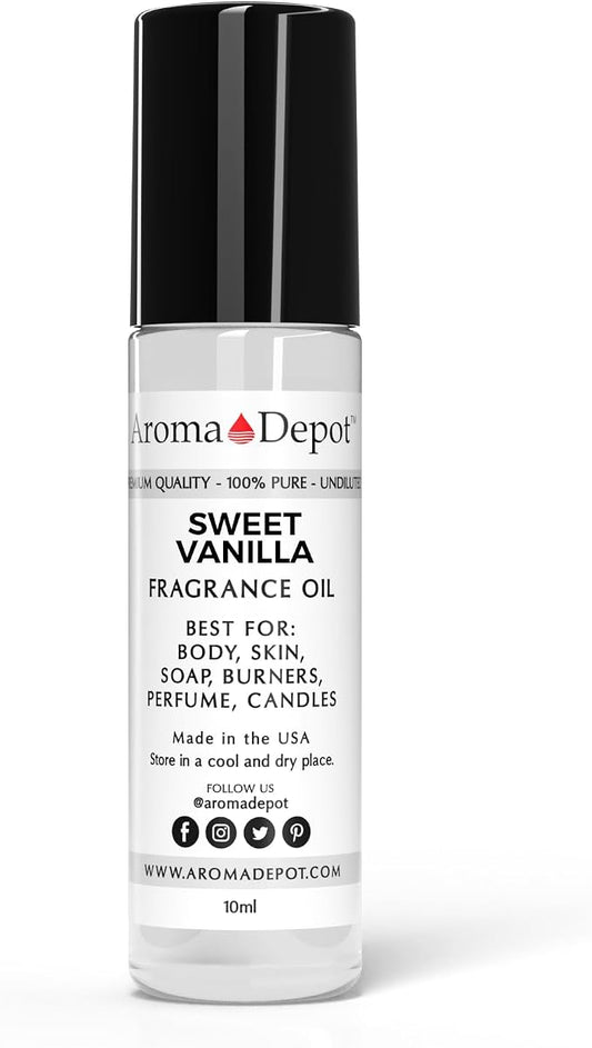 Aroma Depot 10ml. Sweet Vanilla Unisex Perfume/Body Oil Our Interpretation, Premium Quality Uncut Fragrance Oil