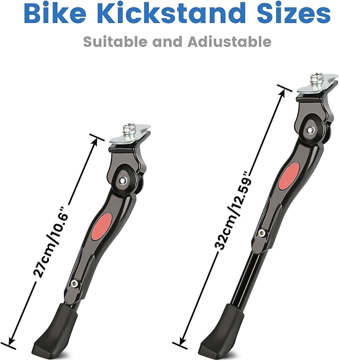 VECKUSON Kickstand for Kids Bike, Bicycle Kickstands Center Mount for 16 18 20 22 Inch Bicycles Adjustable Aluminum Alloy Kickstands for 16-18-20inch 18-20-22inch Mountain Bike