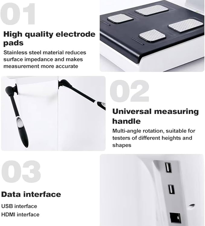10.1 Inch HD Touch Bioimpedance Analysis Machine Height Test Body Composition Weight Management Fat Analyzer Health Management