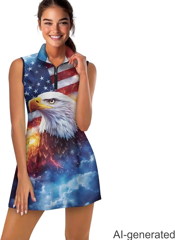 Golf Dress Tennis Dresses for Women with Built in Shorts and Pockets Sleeveless Athletic Dress Workout Dress