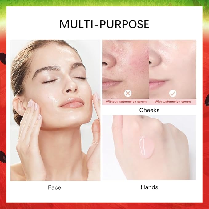 75ML Watermelon Niacinamide Face Serum, Hydrating Facial Serum With Hyaluronic Acid,Glycerin and Vitamin E,Liquid Highlighter for Skin Care